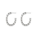 Twisted Open Hoops Oorbellen Zilverkleurig