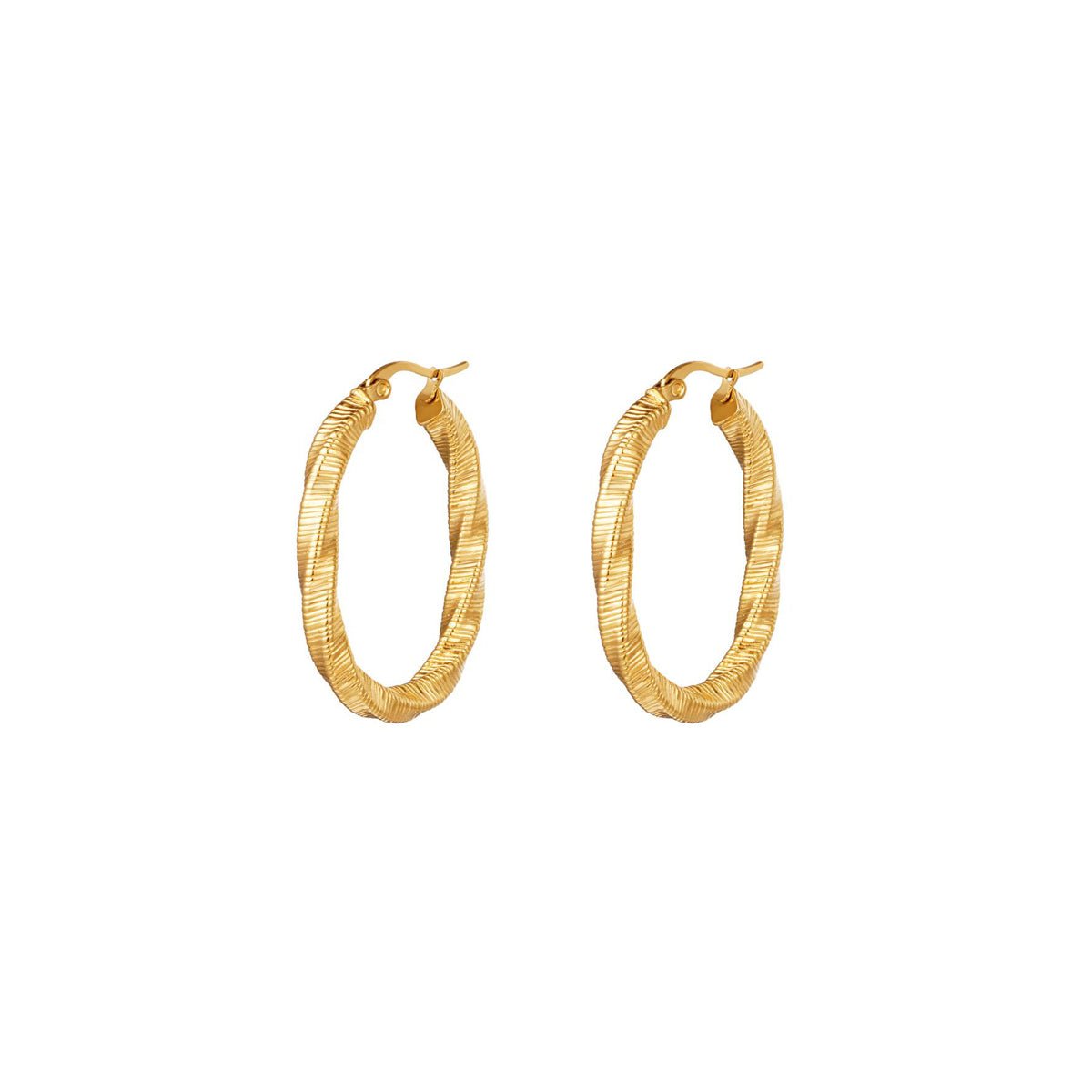 Twisted Oval Hoops Oorbellen Goudkleurig