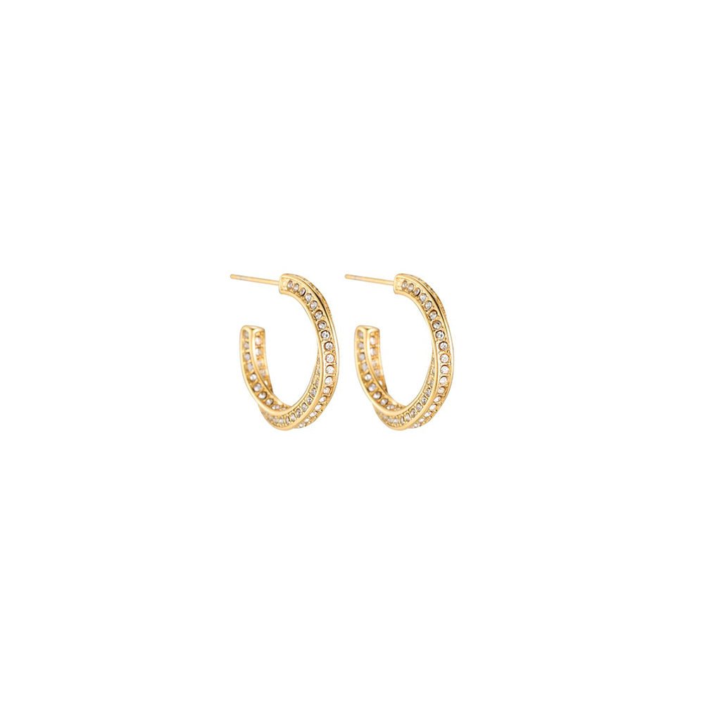 Twisting Diamond Curve Oorbellen Goudkleurig