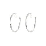 Twisty Hoops Clip Oorbellen Zilverkleurig