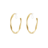 Twisty Hoops Clip Oorbellen Goudkleurig