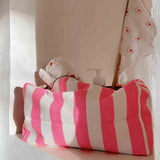 Make-up Tas Stripes Neon Pink