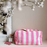 Make-up Tas Stripes Neon Pink