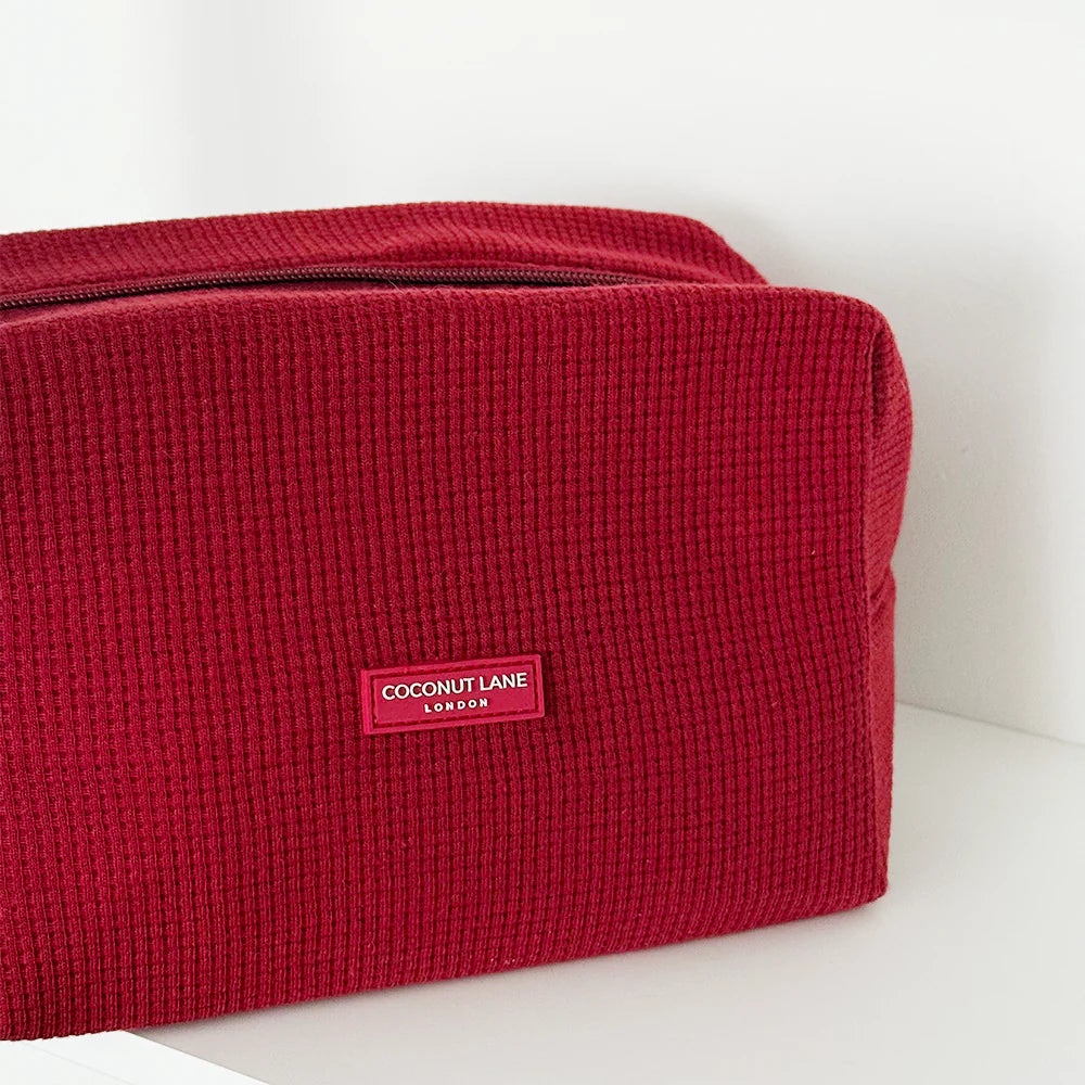 Make-up Tas Waffle Burgundy foto 6 - Mae Lilly