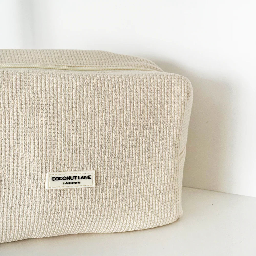 Make-up Tas Waffle Crème detail - Mae Lilly