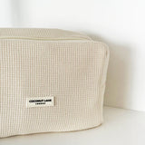 Make-up Tas Waffle Crème detail - Mae Lilly