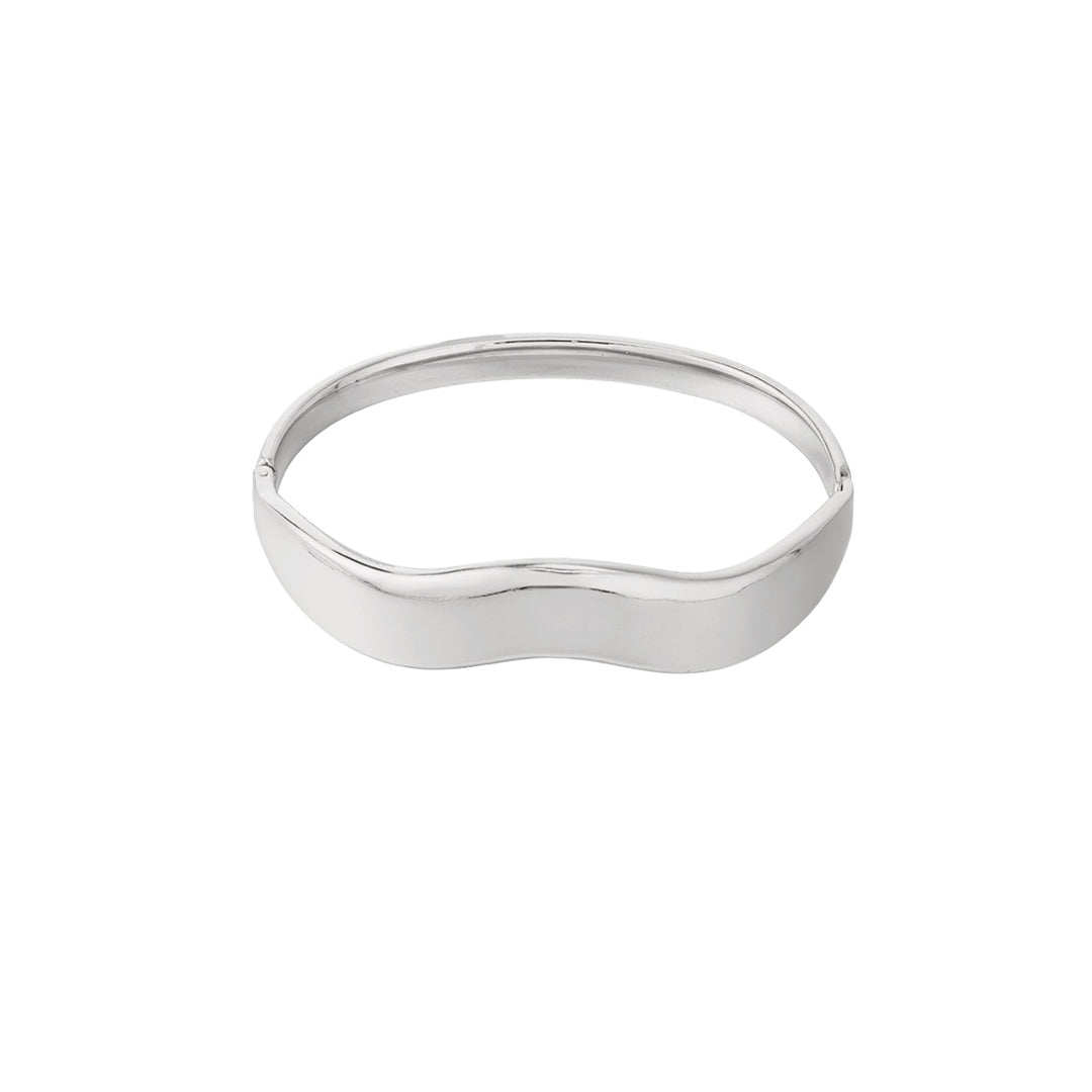 Wavy Bangle Armband Zilverkleurig