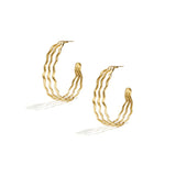 Zigzag Creoles Oorbellen Goudkleurig