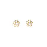 Zirconia Flower Small Oorbellen Goudkleurig