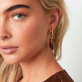 Amber Resin Drops Oorbellen Goudkleurig