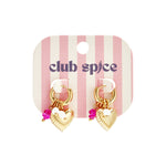 Seashell Heart Charm Oorbellen Goudkleurig zijkant - Mae Lilly