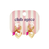 Seashell Heart Charm Oorbellen Goudkleurig zijkant - Mae Lilly