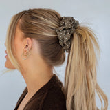 Polkadot Brown Creamy Oversized Scrunchie