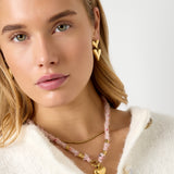 Soft Brown Heart Chain Ketting Goudkleurig