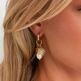 Sun Charm Hoops Oorbellen Goudkleurig