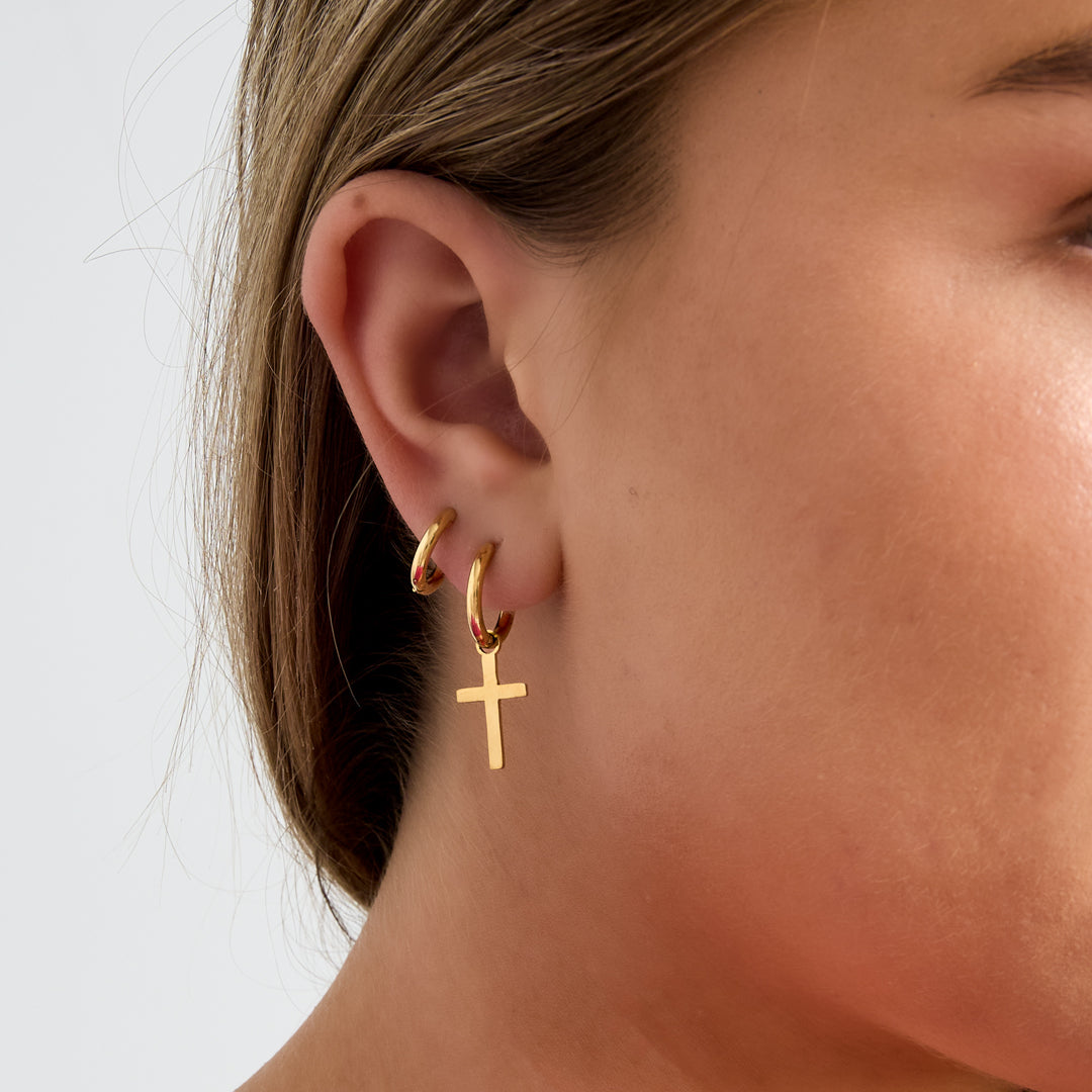 Grace Cross Oorbellen Zilverkleurig