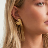 Heartbeat Chain Oorbellen Goudkleurig