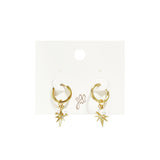 Star & Pearl Hoops Oorbellen Goudkleurig