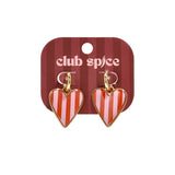 Wine Red Heart Oorbellen Goudkleurig