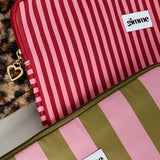 Red Pink Stripes Laptophoes 33.5 cm x 23.5 cm