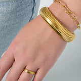 Geometric Bangle Armband 15 mm Goudkleurig