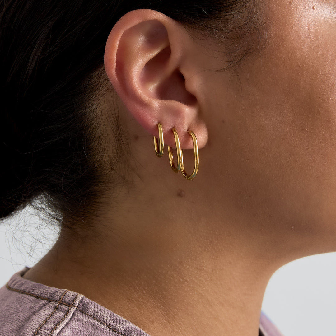 The Daily Hoops Oorbellen Set Goudkleurig