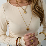 Bold Heart Link Ketting Goudkleurig detail - Mae Lilly