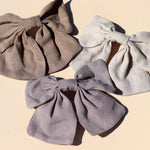 Haarstrik Cute Hair Bow Linnen Beige