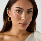 Double Chunky Hoop Oorbellen Goudkleurig