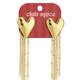 Heartbeat Chain Oorbellen Goudkleurig