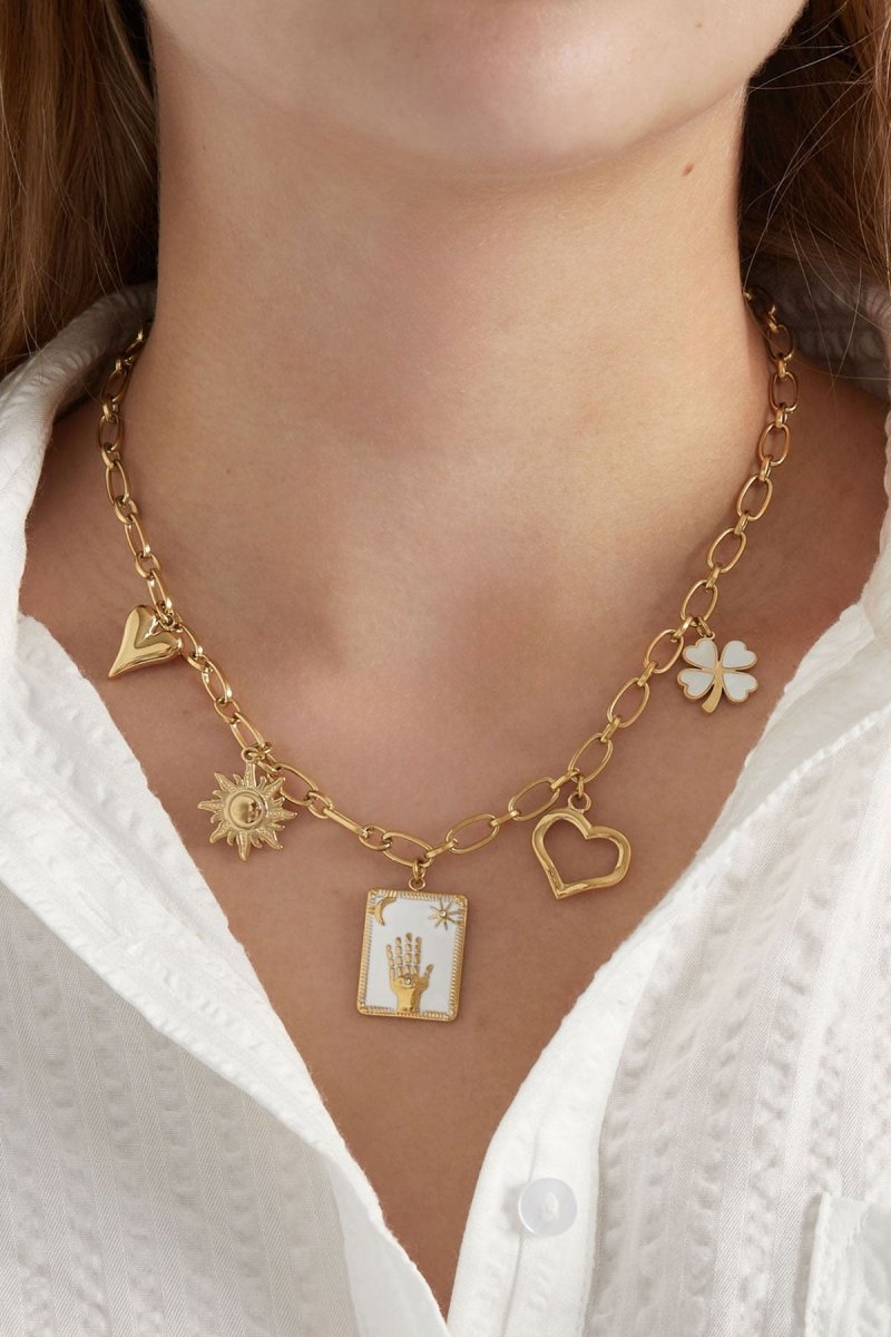 Charm Raise Your Hand Ketting Goudkleurig