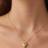 Mini Heart Pendant Ketting Zilverkleurig