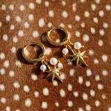 Star & Pearl Hoops Oorbellen Goudkleurig