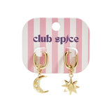 Moon and Star Oorbellen Goudkleurig