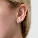 Heart Clip Oorbellen Zilverkleurig