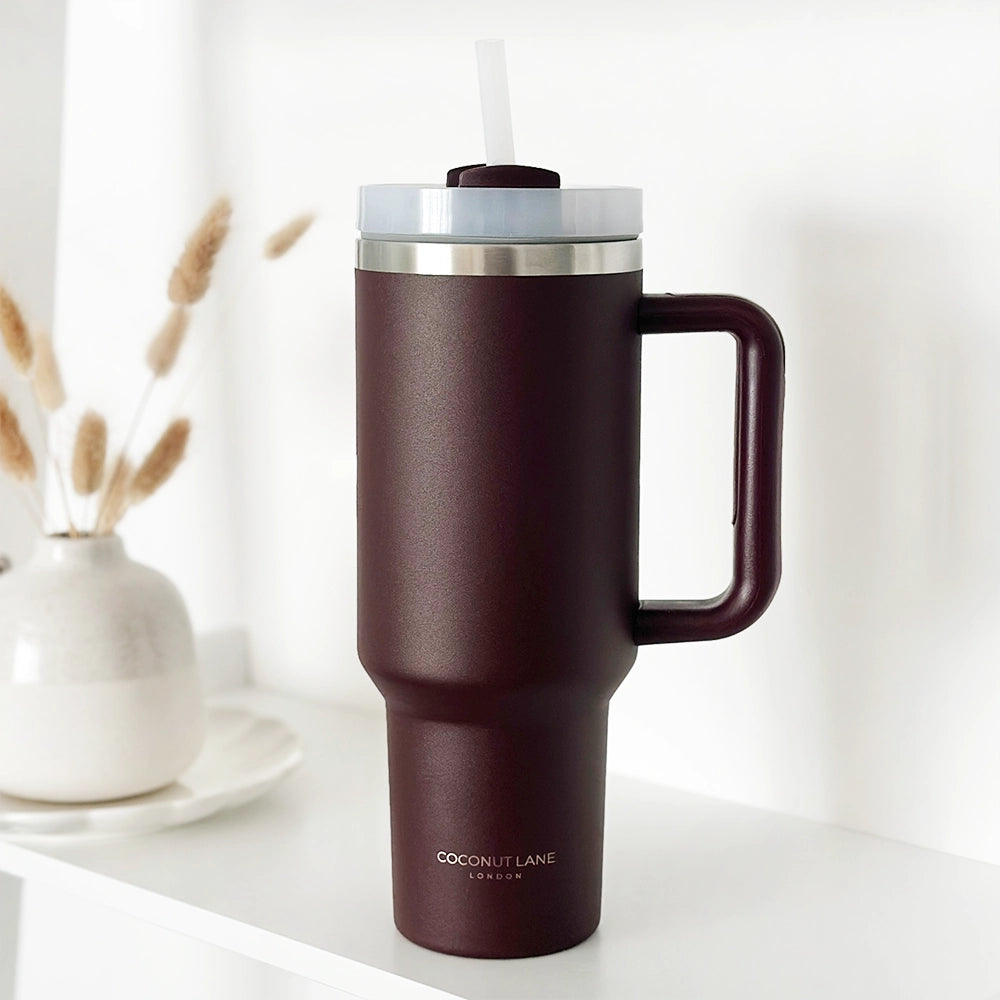 Stainless Steel Tumbler Burgundy verpakking - Mae Lilly