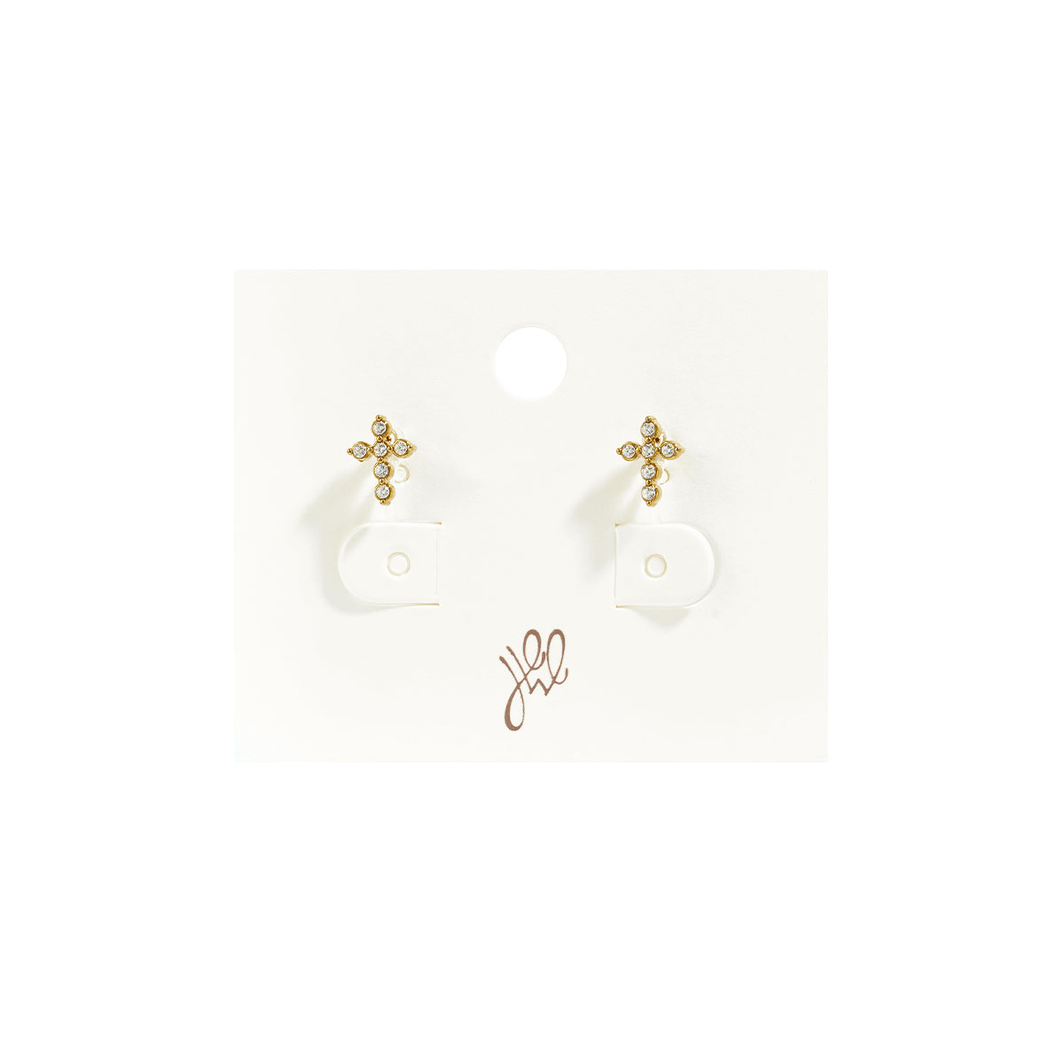 Sparkling Cross Clip Oorbellen Goudkleurig