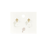 Sparkling Cross Clip Oorbellen Goudkleurig