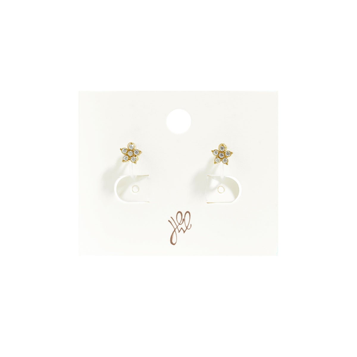 Sparkling Daisy Clip Oorbellen Goudkleurig