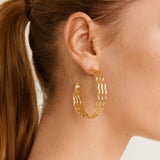 Zigzag Creoles Oorbellen Goudkleurig
