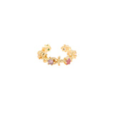 Fine Flowers Diamond Ear Cuff Goudkleurig