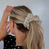 Creamy with Brown Polkadots Oversized Scrunchie