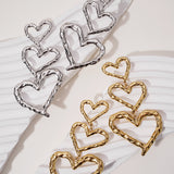 Drop Earrings Heart Oorbellen Zilverkleurig
