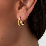 Small Double Hoop Oorbellen Goudkleurig