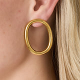 Big Open Oval Hoop Oorbellen Goudkleurig
