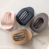 Haarclip Flat Oval Matte Camel Brown