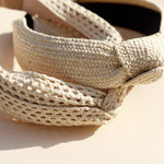 Haarband Summer Raffia Beige
