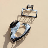 Hair Clip Straight Silver Small