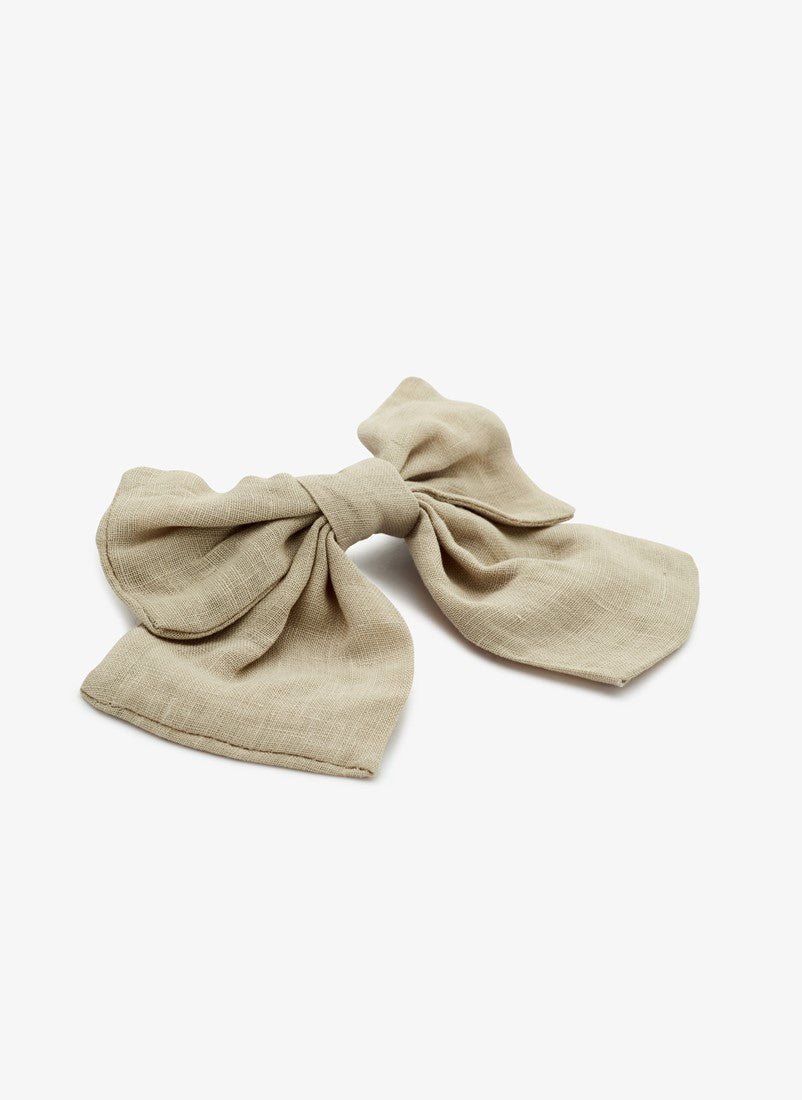 Haarstrik Cute Hair Bow Linnen Beige