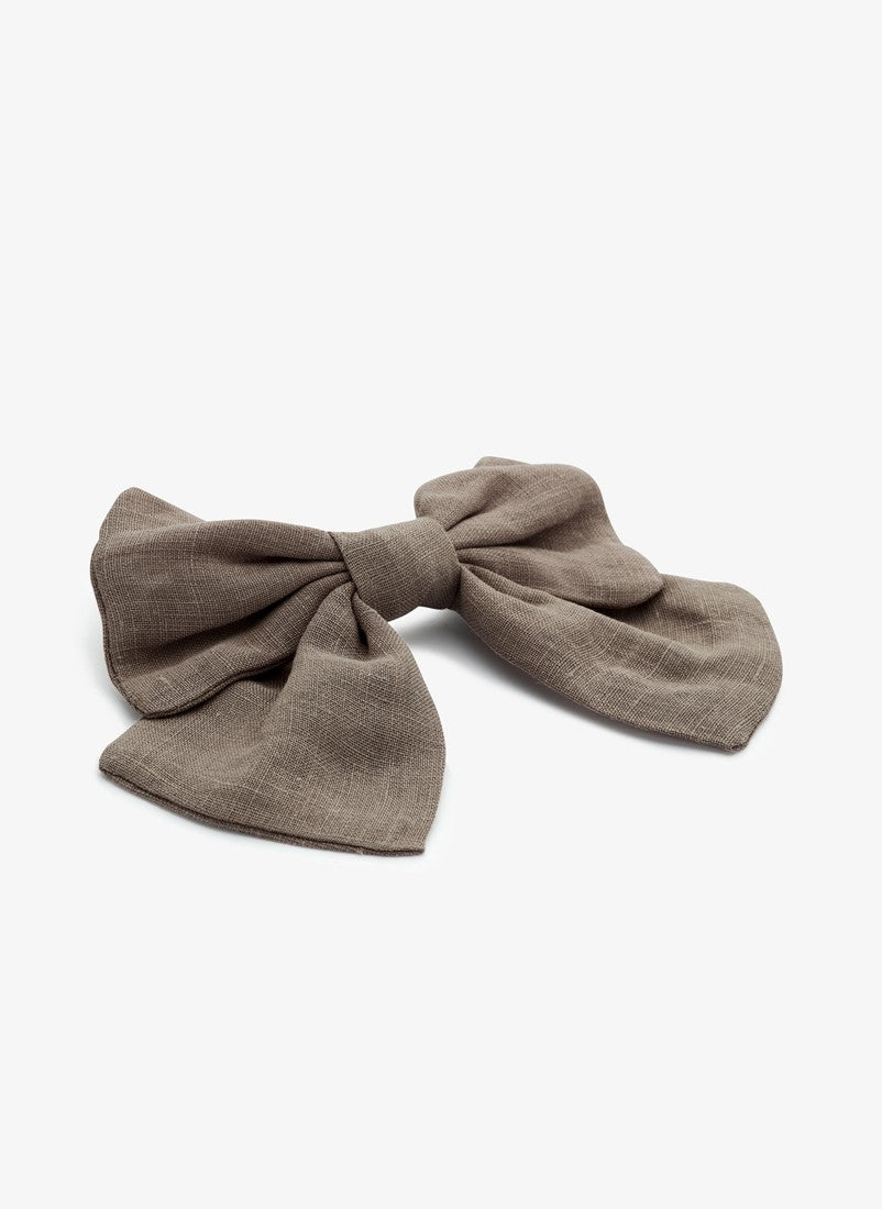 Haarstrik Cute Hair Bow Linnen Taupe